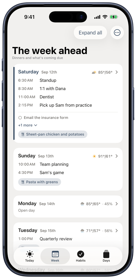The week ahead — Seven days built for planning on a Sunday afternoon.